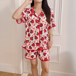 ชุดนอนผ้าไหมญี่ปุ่นเกรดพรีเมี่ยม แขนสั้นขาสั้นบิ๊กไซส์ มีบรา…