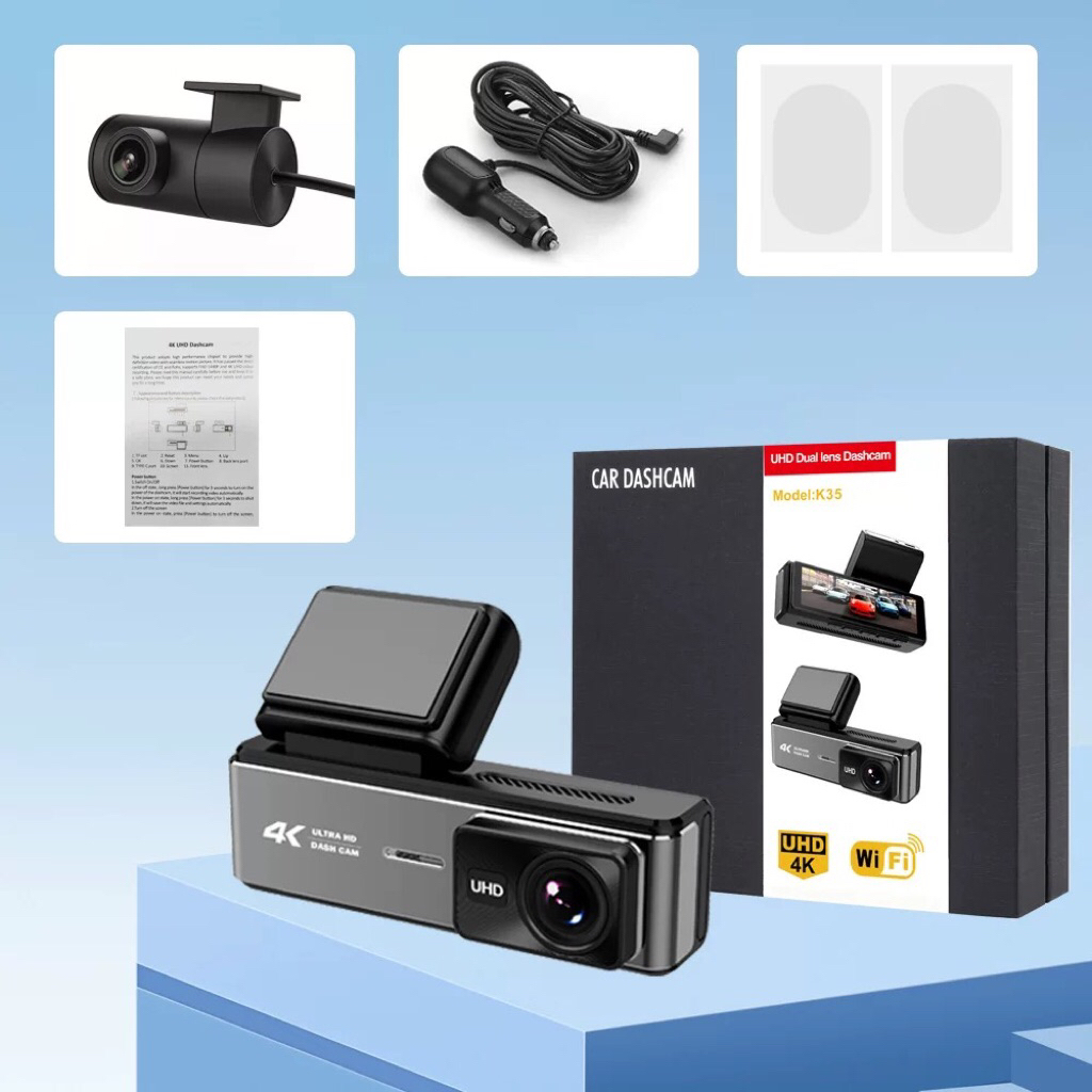 Dash cam Thailand กล้องติดรถยนต์ รุ่น K35 Dual Camera 4K/2K Wifi