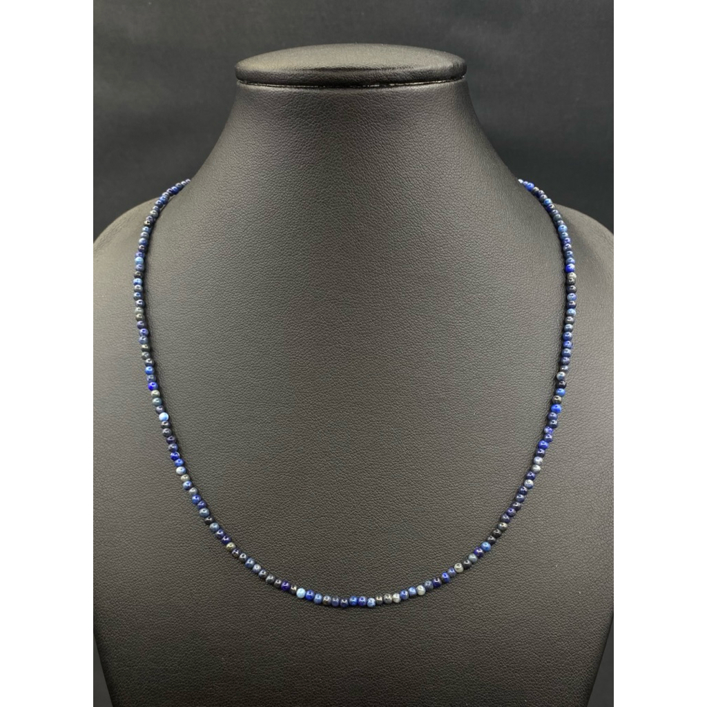 beautiful natural lapiz lazuli beads necklace สร้อยคอลาพิสลาซูลีธรรมชาติ
