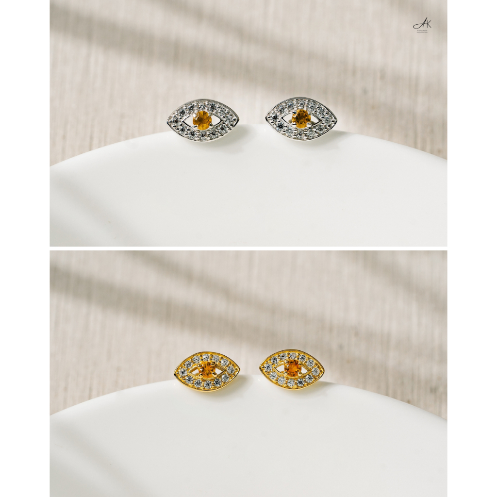 Ar-Kang Collection AKE2442/AKN784 รวมเครื่องประดับเงินแท้ สายมู ดวงตาสวรรค์ Evil Eye ประดับพลอยแท้ Swiss Blue Topaz ล้อม ราคา ถูกที่สุด ดีลบีเคเค แกลเลอรีภาพที่ 8
