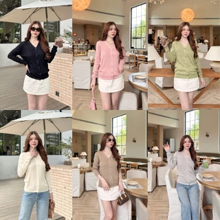 มี12สีเลือกได้ เสื้อยืดผู้หญิง ผ้าไหมพรม ทรงหลวม ผ้ายืดได้ สไตล์ออลแมทช #1502383