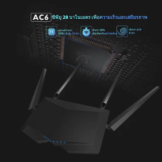 Tenda AC6 เราเตอร์ AC1200 Smart Dual-Band 2.4G/5G WiFi Router Repeater (ไม่รองรับการใส่ซิม)