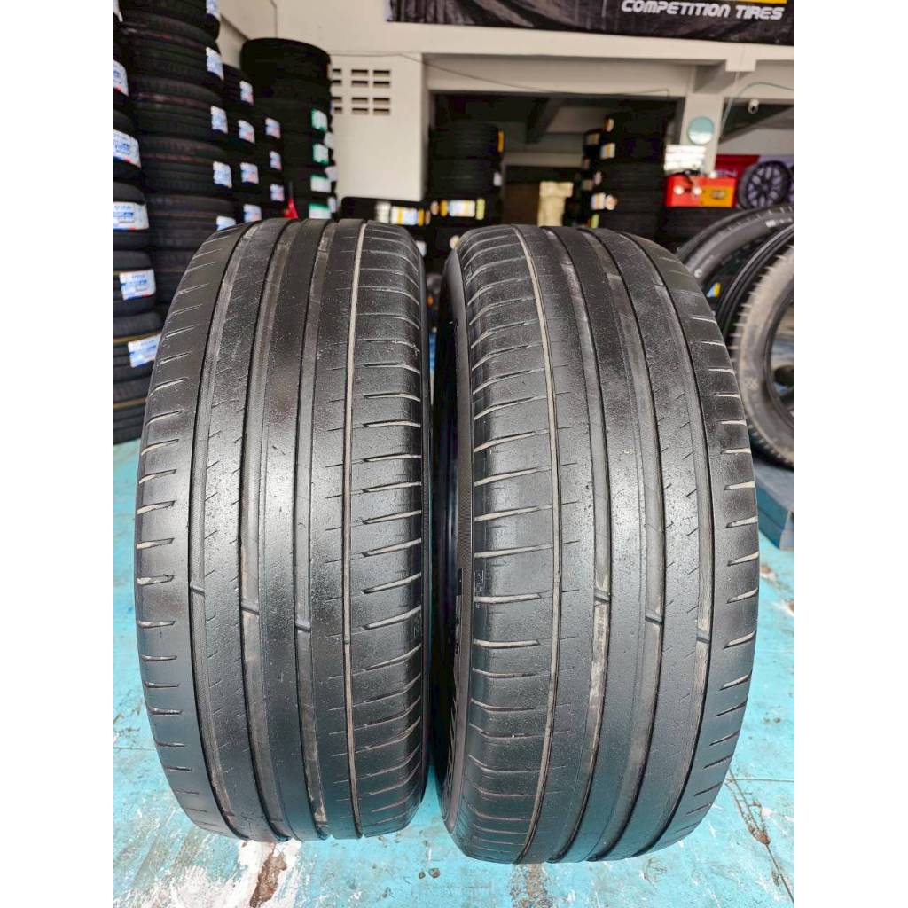 ยางเปอร์เซ็นต์ Michelin  ขนาด 225 /55 R19  ยางปี 20 มีปะ  ราคาเส้นละ 420 บาท