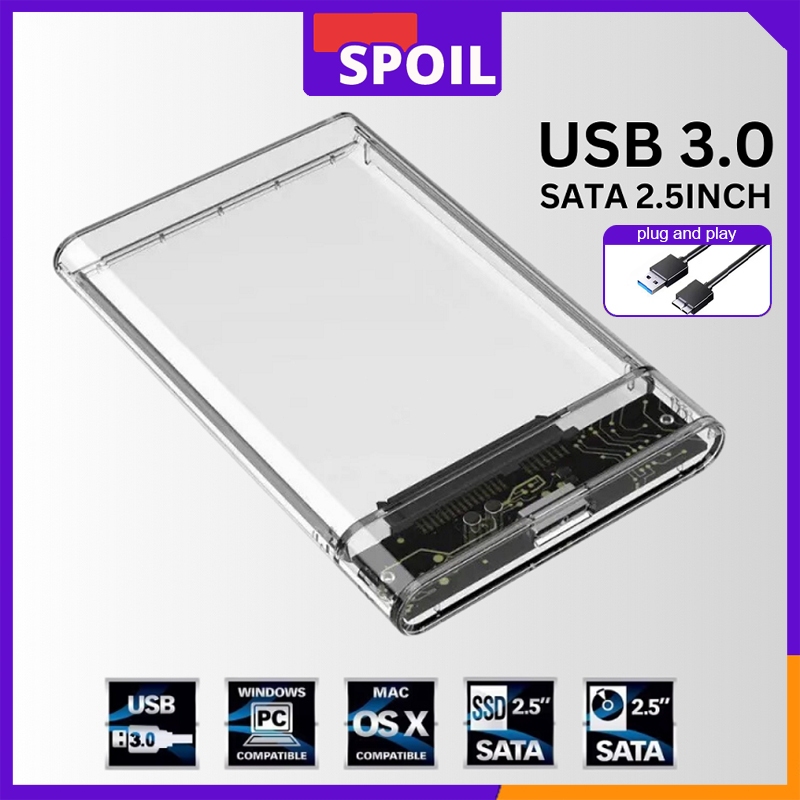 [จัดส่งในพื้นที่] กล่องใส่ HDD แบบใส Harddisk SSD 2.5 inch USB3.0 แรง Hard Drive Enclosure 2139U3 (ไม่รวม HDD)