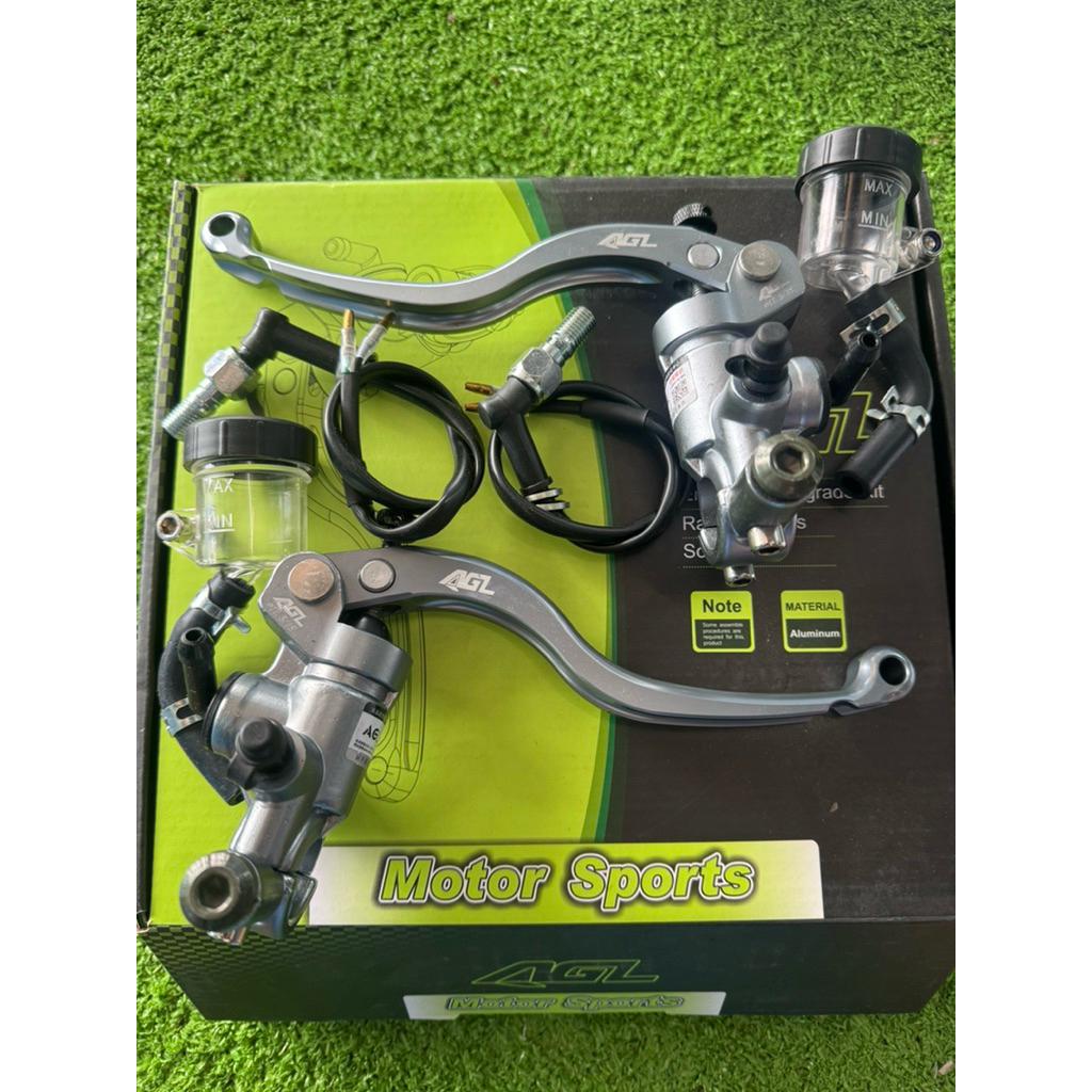 🎉🎉 ปั้มคู่ AGL เบอร์ 17.5 มิล ปั้มคู่ทั้ง2ฝั่ง อุปกรณ์ครบ ใส่ Pcx160ABS Nmax Xmax Forza Drone รถไฟฟ้