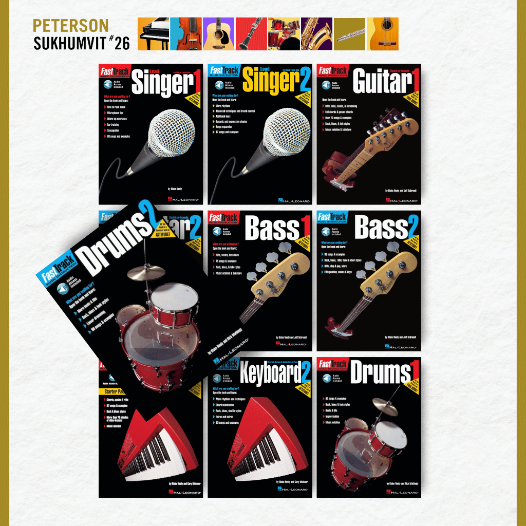 Fast Track Method Book 1- Book 2 : Guitar / Drum / Keyboard / Singer / Bass