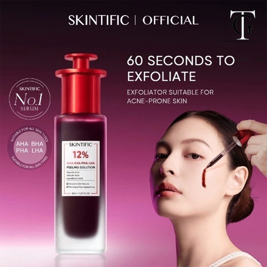 SKINTIFIC AHA BHA PHA LHA Peeling Solution serum essence เซรั่มเพื่อการ โทนอัพ ที่มีส่วนผสมของ AHA  