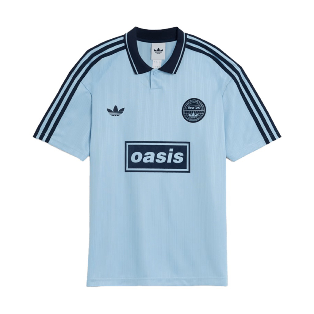 Adidas x oasis Tour Jacquard Blue Jersey Shirt (Size S)