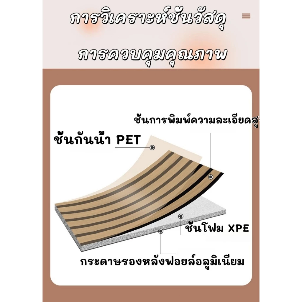 ยาว5เมตร กว้าง60เซน วอลเปเปอร์ติดผนัง ลายไม้ระแนง มีกาวในตัว กันน้ำ ไม่ทิ้งคราบ สติกเกอร์ติดผนัง Wallpaper Sticker - รูปที่ 4