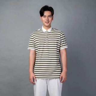 B&R เสื้อโปโล Striped polo shirt เนื้อผ้านุ่มและระบายอากาศ ธุรกิจ ผู้ใหญ่