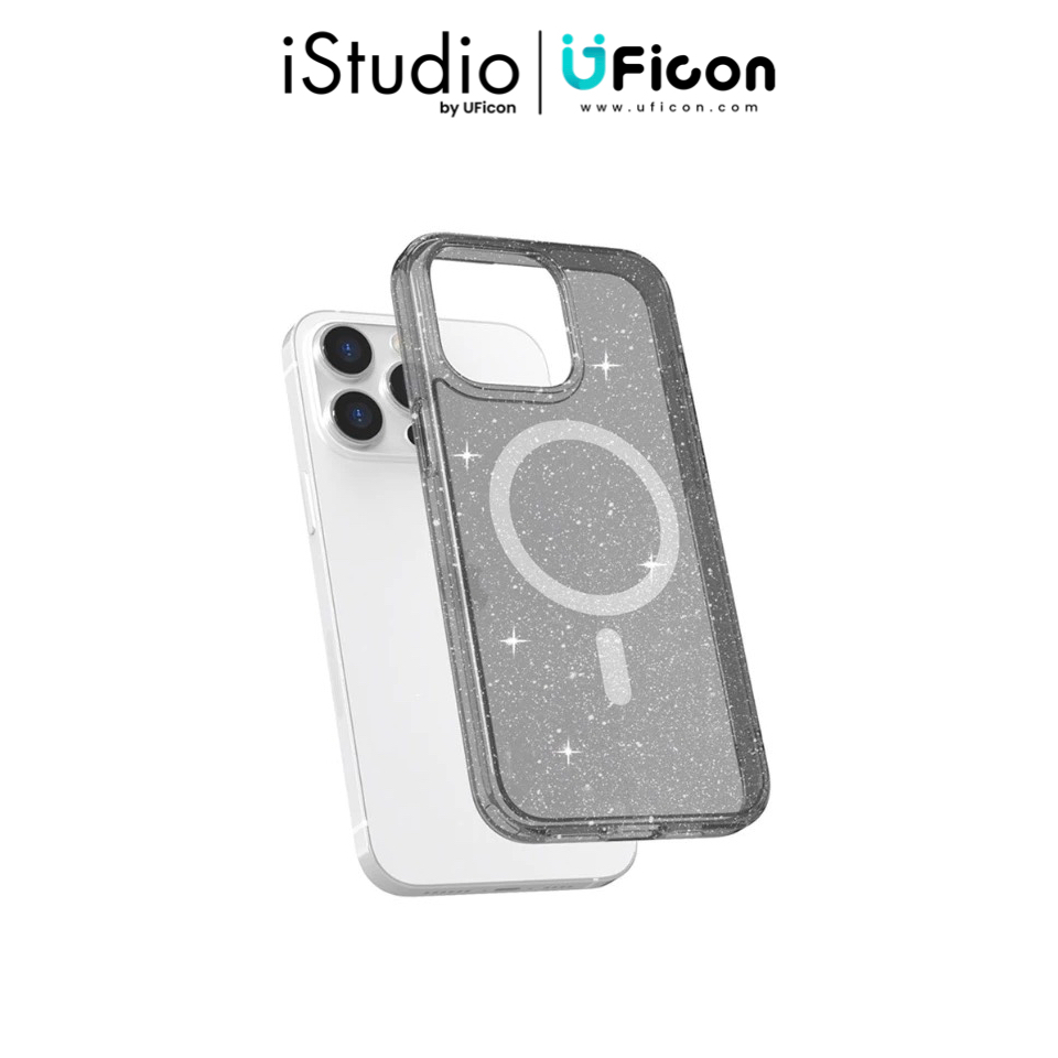 เคส: JTLEGEND Casing for iPhone 15 Pro Max (6.7 inch) Glitter Mag Hybrid Cushion Case- Glitter Cryst