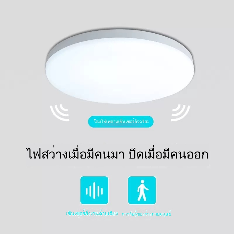 【LUMI⭐️】【คลังสินค้าพร้อม】ไฟเพดาน LED ป้องกัน 3 ชั้น เรดาร์ควบคุมเสียงและแสง ไฟเซ็นเซอร์ร่างกายมนุษย์ ไฟทางเดินและบันได