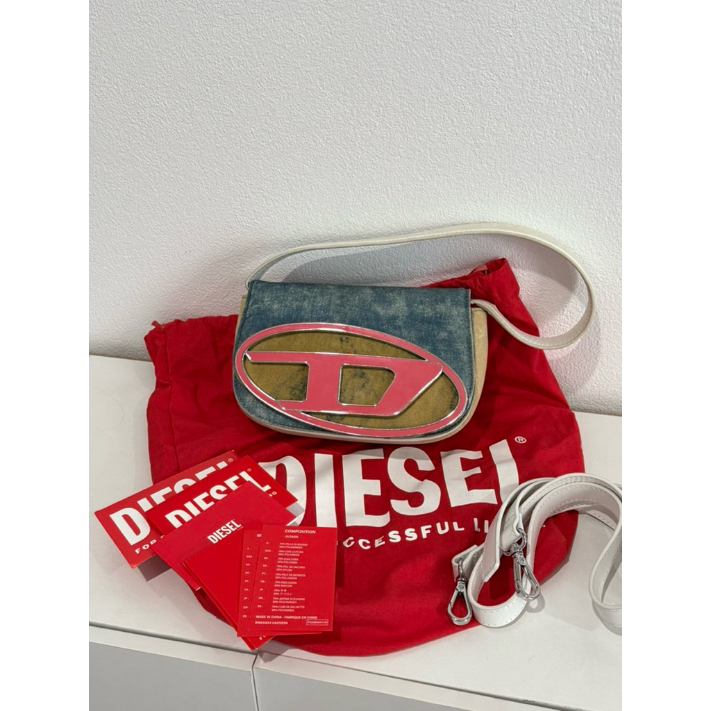 มือสอง Diesel 1DR Shoulder Bag In Waxed Canvas Blue