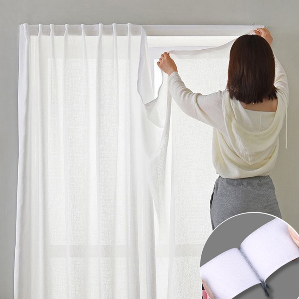 แนะนำ ผ้าม่าน ผ้าม่าน ม่านโปร่งแสงสีขาว สไตล์มินิมอล ผ้าม่านตีนตุ๊กแก ผ้าม่านประตู ไม่ต้องเจาะผนัง ราคาพิเศษ มีเก็บเงินปลายทาง