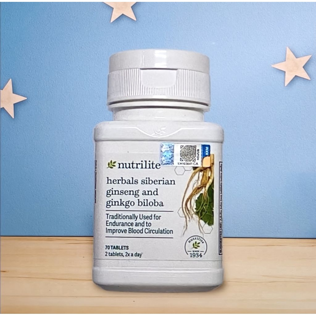 นิวทริไลท์เครื่องหมายการค้า ไซบีเรีย จิงเซง แอนด์ กิงโก บิโลบา บรรจุ 70เม็ด Nutrilite Siberian Ginse