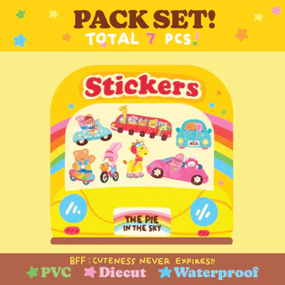 (5แถม1) สติกเกอร์ไดคัท แยกชิ้น กันน้ำ PVC big sticker ROEAD TRIP SET! 🚗 | The Pie In The Sky