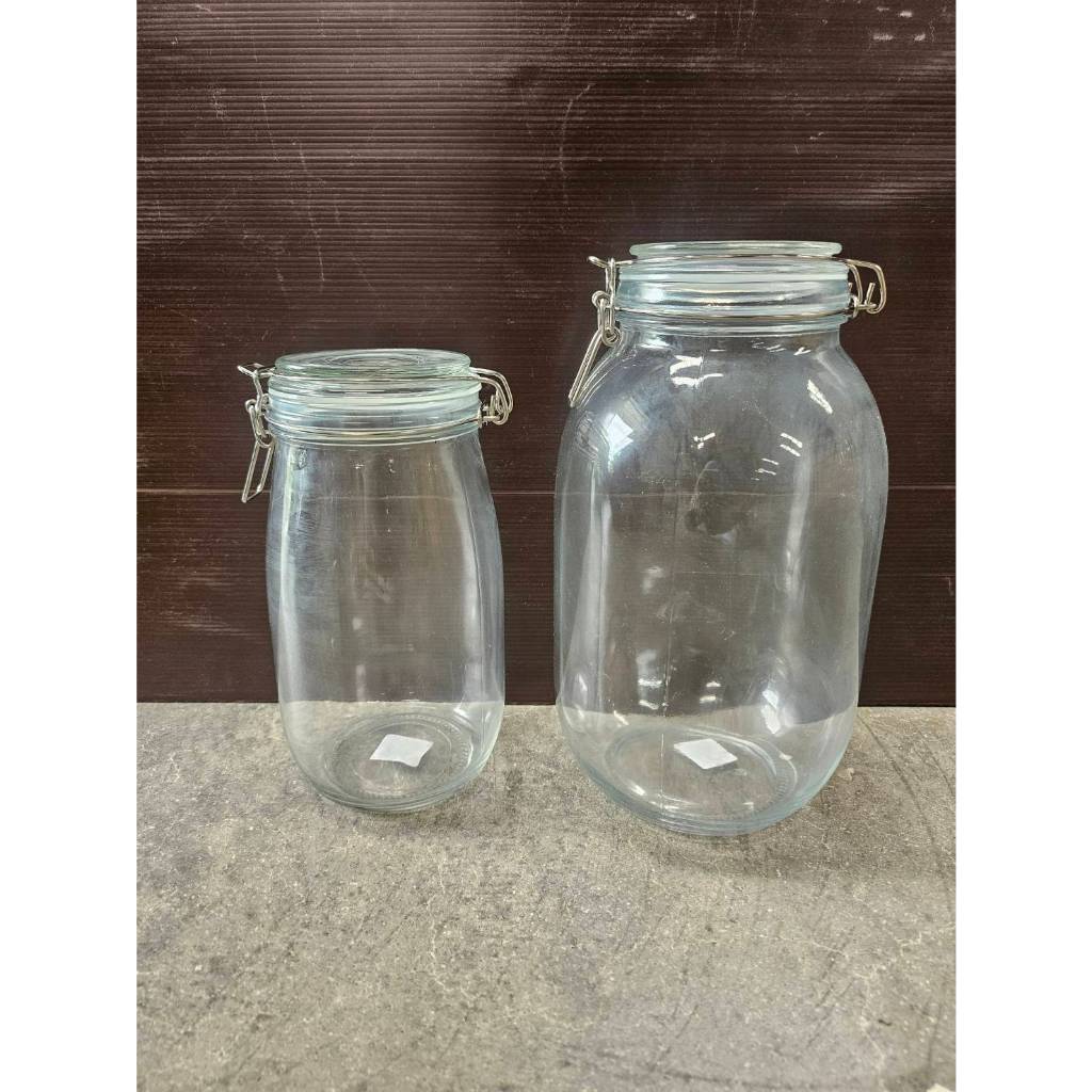 ขวดโหลแก้วใส ฝาล็อกแน่น เหมาะกับใส่ขนม  ของแห้ง หรือใช้ตกแต่ง 2ลิตร/3.2ลิตร  (สินค้าส่งจากไทย)