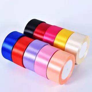 4 ซม.ริบบิ้นผ้าซาติน ด้านเดียว 4cm ( 22 เมตร/ม้วน) ริบบิ้นตกแต่ง ของขวัญคริสต์มาส แฮนด์เมด
