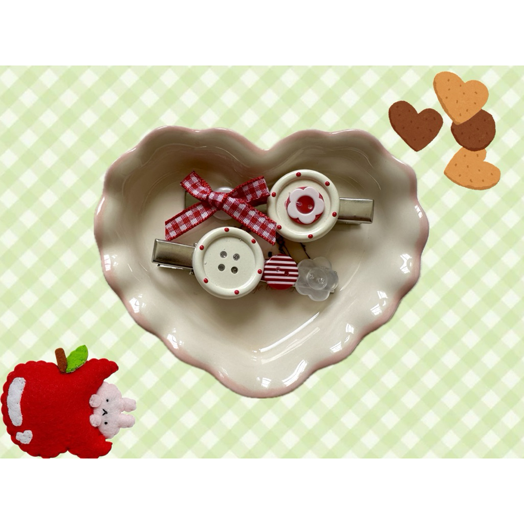 กิ๊ฟกระดุมปิกนิก🧃🧺 | picnic button hair clips