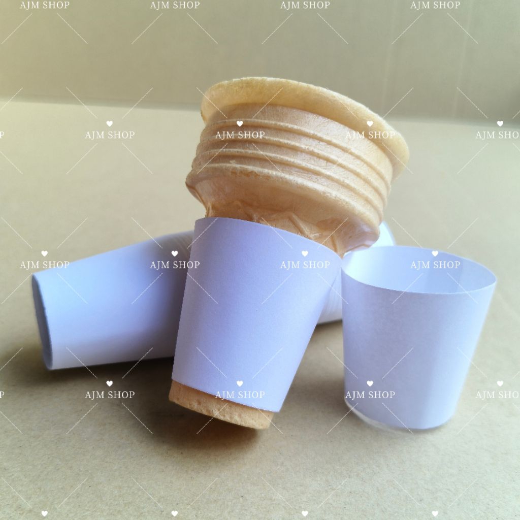 กระดาษโคนไอศกรีม แพ็คละ 200 ใบ (สีขาว)