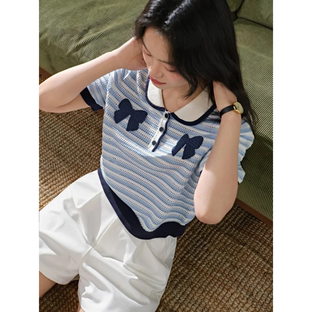 [พร้อมส่ง] ❤KUOSE : Ribbon Embroidered Top❤