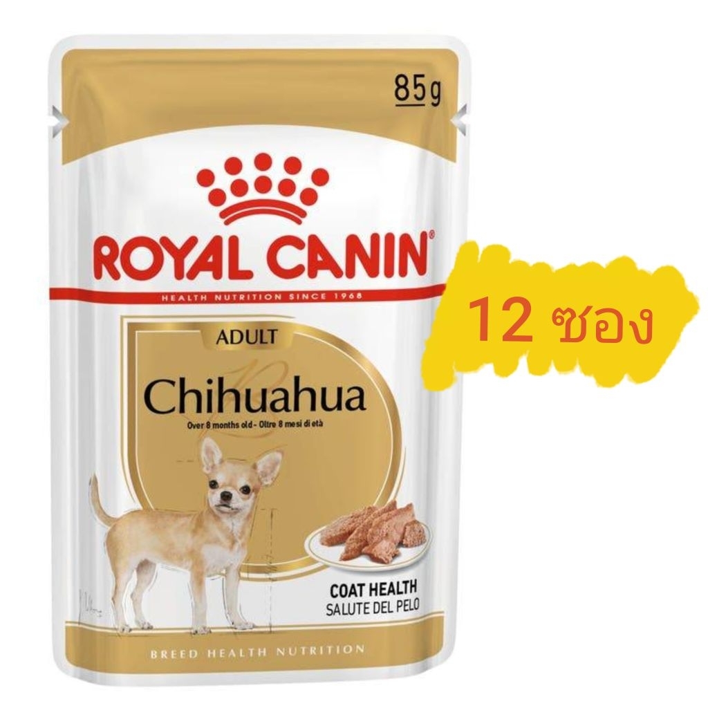 Royal Canin Chihuahua อาหารเปียกสำหรับสุนัข8เดือนขึ้นไป สายพันธุ์ชิวาว่า ขนาด 12ซอง×85g