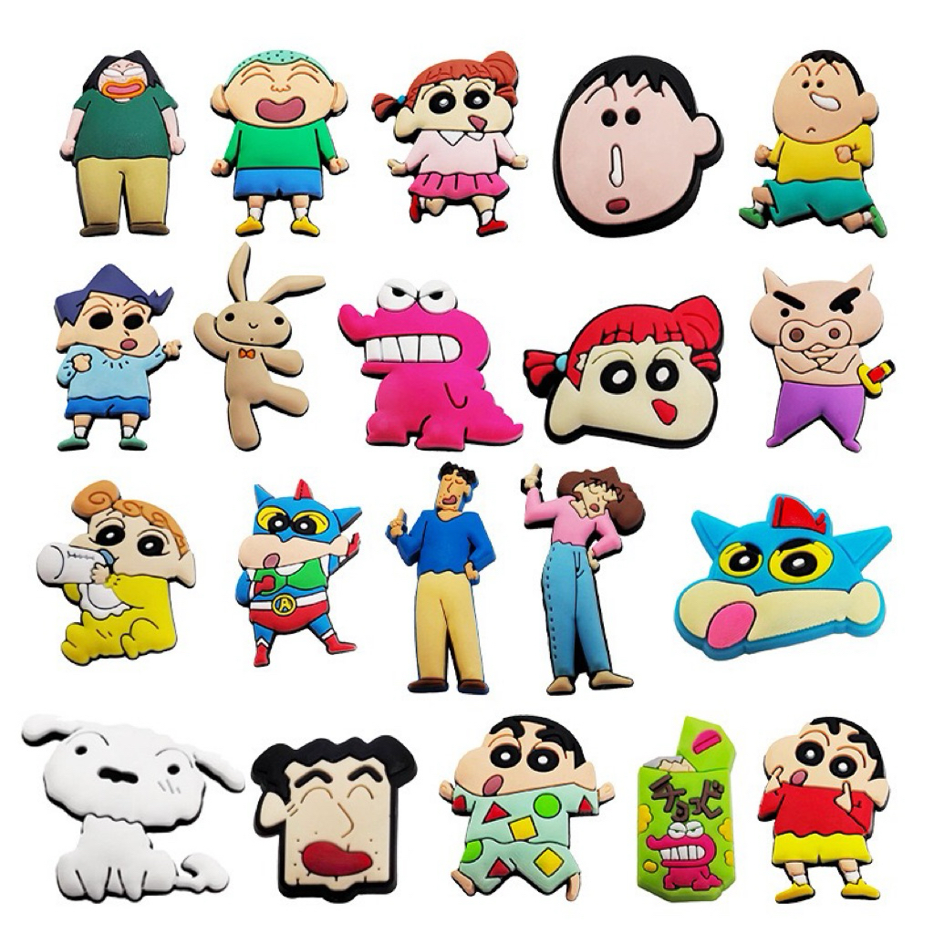 รวมตัวติด 20 ชิ้น 💖 รวมแก๊งก์ลายชินจัง งานซิลิโคนแบบนิ่ม ร้านไทย