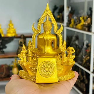 พระพุทธชินราช แร่เหล็กน้ำพี้ ขนาดเล็ก ฐาน3.5นิ้ว หน้าตัก2นิ้ว สูง 5 นิ้ว แถมฟรี ข้อมือประคำ พระผงแร่เหล็กน้ำพี้ เเละทูป