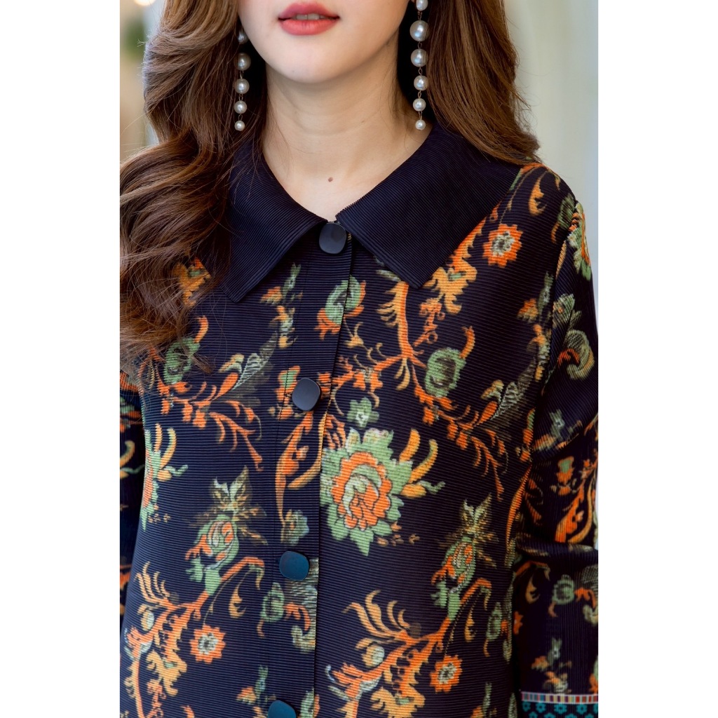 (อก42-46) 14879 Cutie Minute เดรสผ้าอัดพลีท Premium รูปที่ 7