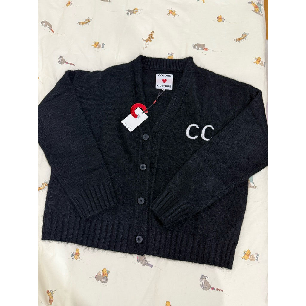 (new) colors culture CC HAIRY KNIT CARDIGAN in black (M)
