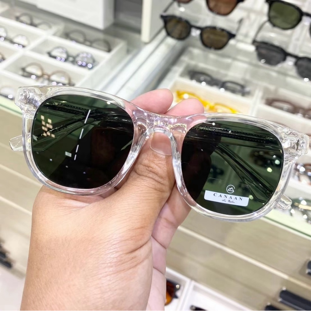 แว่นกันแดด สไตล์วินเทจ สุดฮิต  เเบรนด์ canaan แท้สั่งตรงจากโรงงาน กัน UV400 สามารถนำกรอบเปลี่ยนเลนส์สายตาได้ ราคา ถูกที่สุด ดีลบีเคเค แกลเลอรีภาพที่ 3