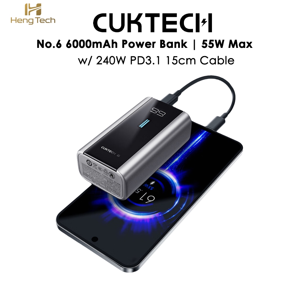 ZMI CUKTECH PB060 แบตสำรอง ความจุ 6000 mAh จ่ายไฟสูงสุด 55W ชาร์จเร็ว PD , PPS , QC , Protoco