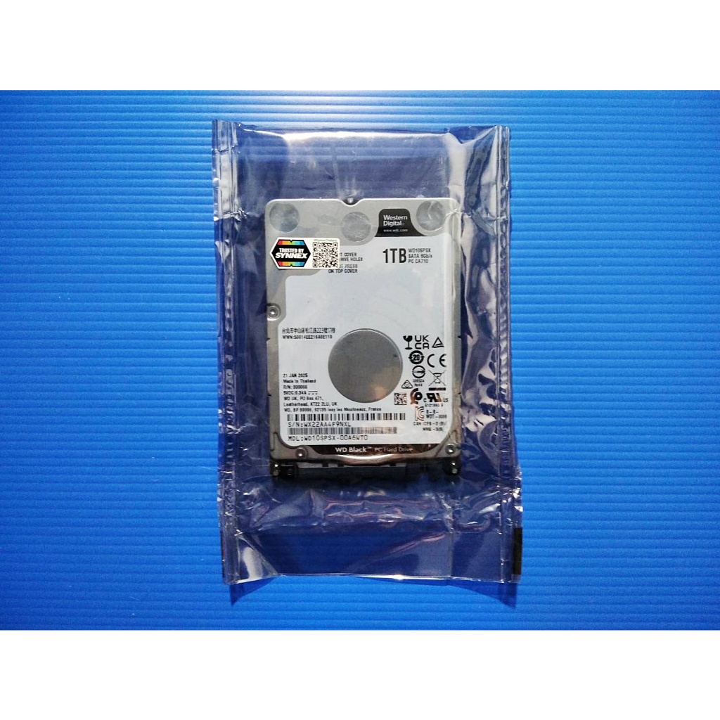 HDD  NOTEBOOK HDD WD 2.5" BLACK 1TB 7200RPM WD10SPSX รับประกันศูนย์เกือบ 5 ปี