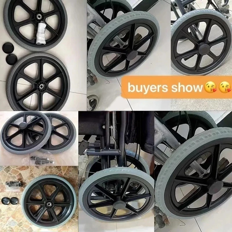 ยางรถเข็น ยางตันยางอะไหล่ 16นิ้ว PU PVC สีเทา ยาง สีเทา ยาง ล้อรถเข็น รถเข็นวีลแชร์ Wheelch air tire - รูปที่ 4