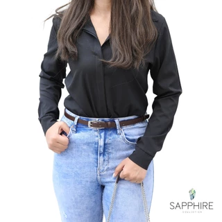 Louis Montini Sapphire Women's belt เข็มขัดหนังแท้ เข็มขัดแฟชั่น เข็มขัดผู้หญิงหนังแท้ MGW224