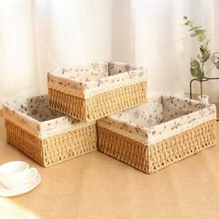 ตะกร้าหวายตั้งโต๊ะ สําหรับเก็บของใช้จิปาถะ ผลไม้ ขนมขบเคี้ยว…