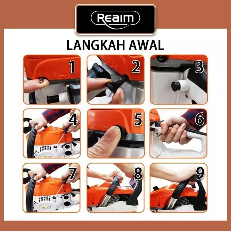 REAIM เลื่อยยนต์ เลื่อยโซ่ยนต์  รุ่น 5800 เลื่อยโซ่ยนต์ 2จังหวะ 20นิ้ว เลื่อยตัดไม้  Gasoline saw - รูปที่ 4