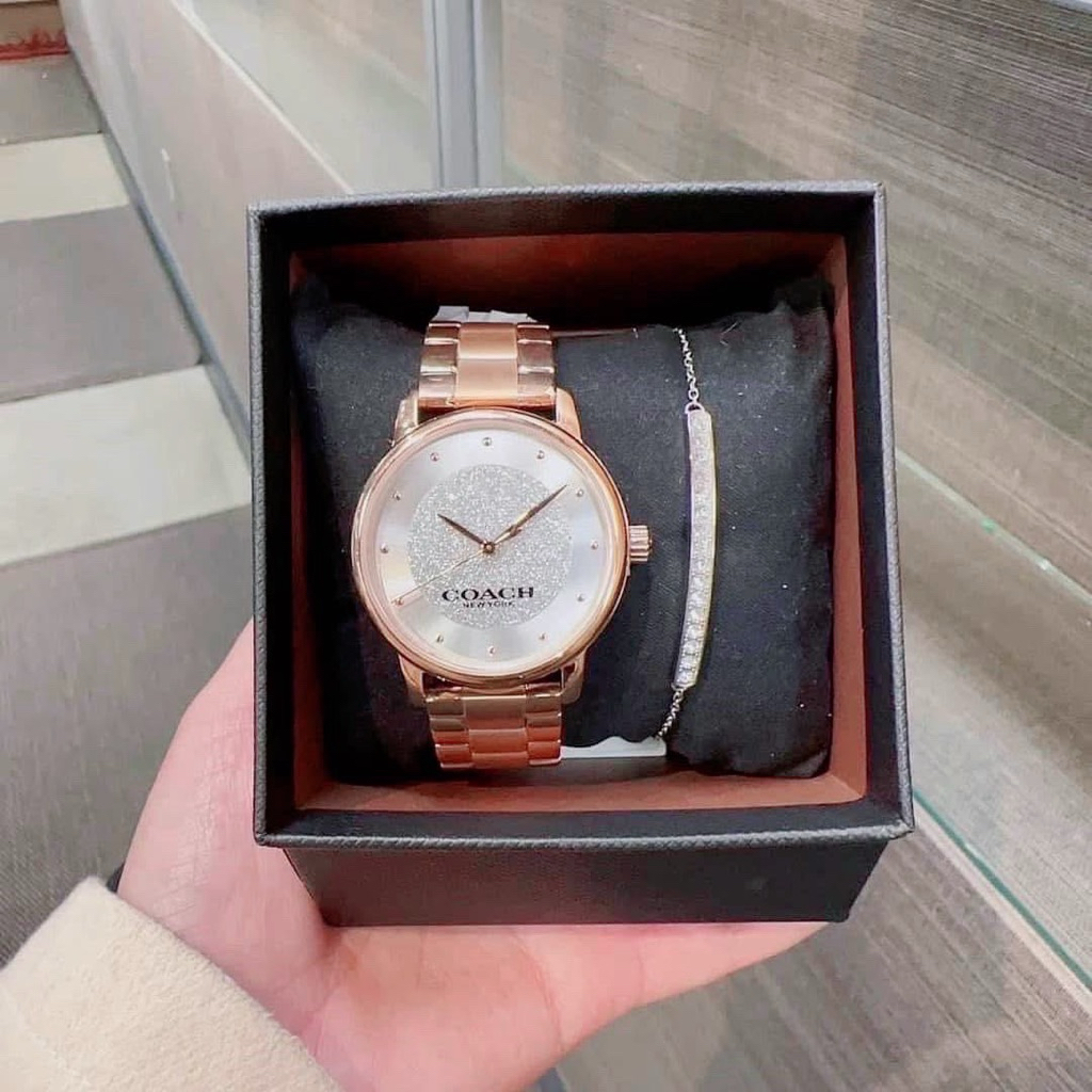 **พร้อมส่ง ใช้codeลดได้📌 Coach Grand Women’s Watch and Bracelet Gift Set 36 mm✨