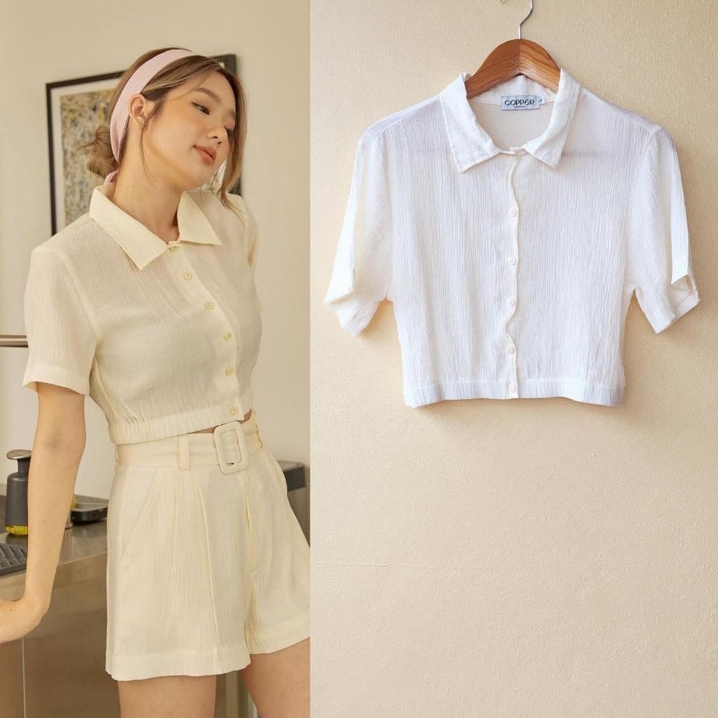 เสื้อเชิ้ต copper.bkk สีครีม