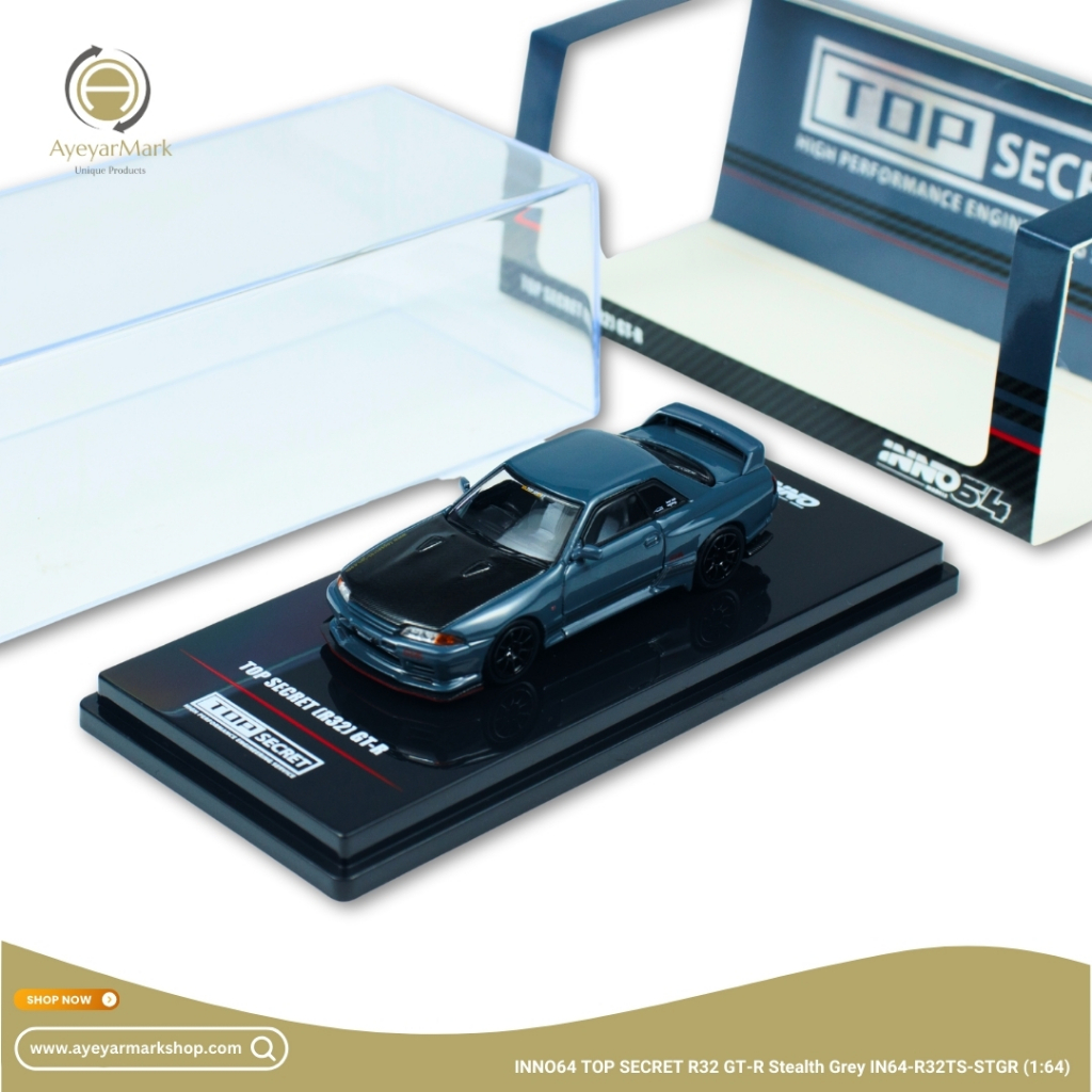 INNO64 TOP SECRET R32 GT-R Stealth Grey IN64-R32TS-STGR (1:64)
