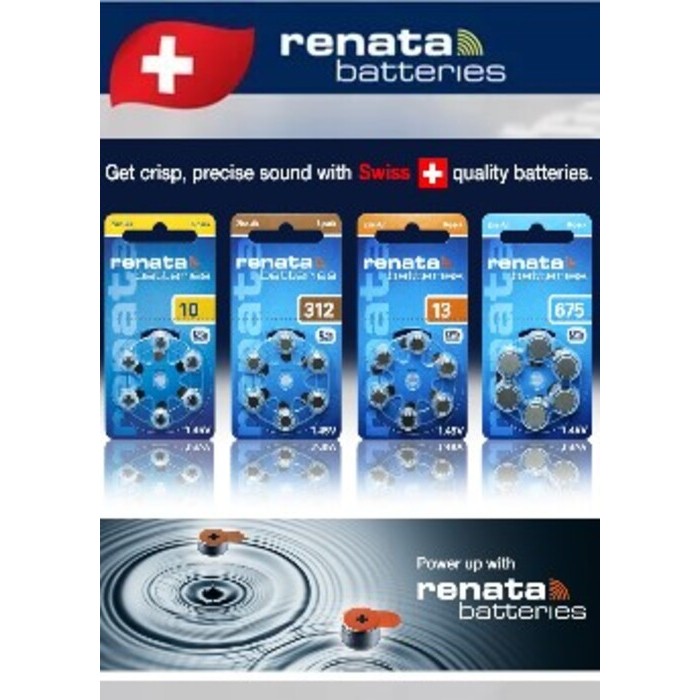 𝗚𝗤 𝘄𝗮𝘁𝗰𝗵 x 𝗥𝗘𝗡𝗔𝗧𝗔 ถ่านเครื่องช่วยฟัง รีนาต้า ZA10 / ZA13 / ZA312 / ZA675 ถ่านหูฟัง 1.45V กระแสไฟดี