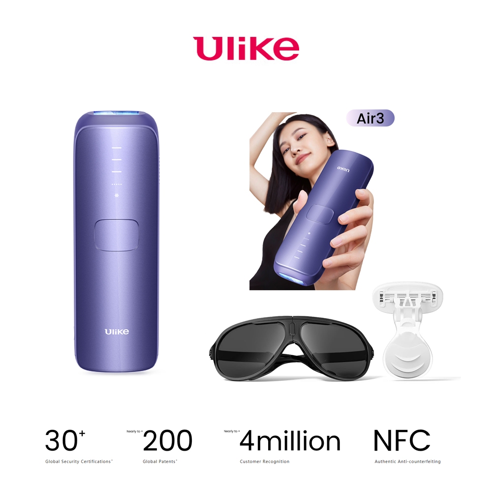 Ulike Air 3 IPL เครื่องกำจัดขน Sapphire ice-cooling เกรดทางการแพทย์ การแช่แข็งไม่เจ็บปวด