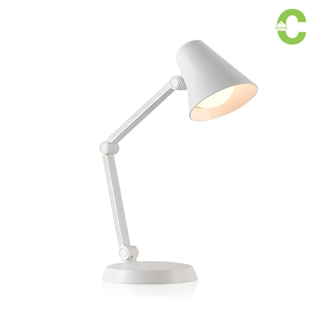 HOMEC โคมไฟตั้งโต๊ะ โคมไฟอ่านหนังสือ Table lamp ปรับระดับสูงต่ำได้ สวิชต์ปุ่มกด ปรับได้ 3สี