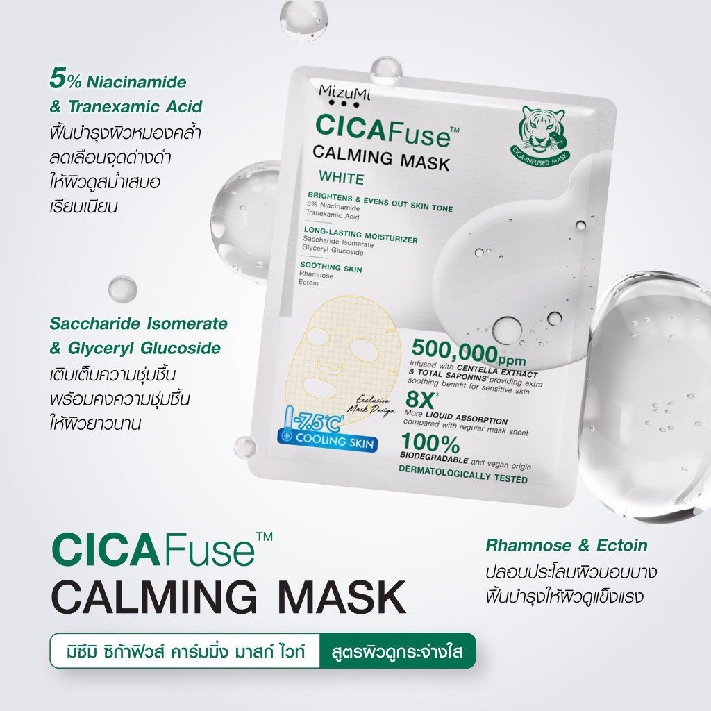 มิซึมิ ซิก้าฟิวส์ คาร์มมิ่ง มาสก์เสือพีพี MizuMi CICAFuse Calming Mask 30 ml. - รูปที่ 2