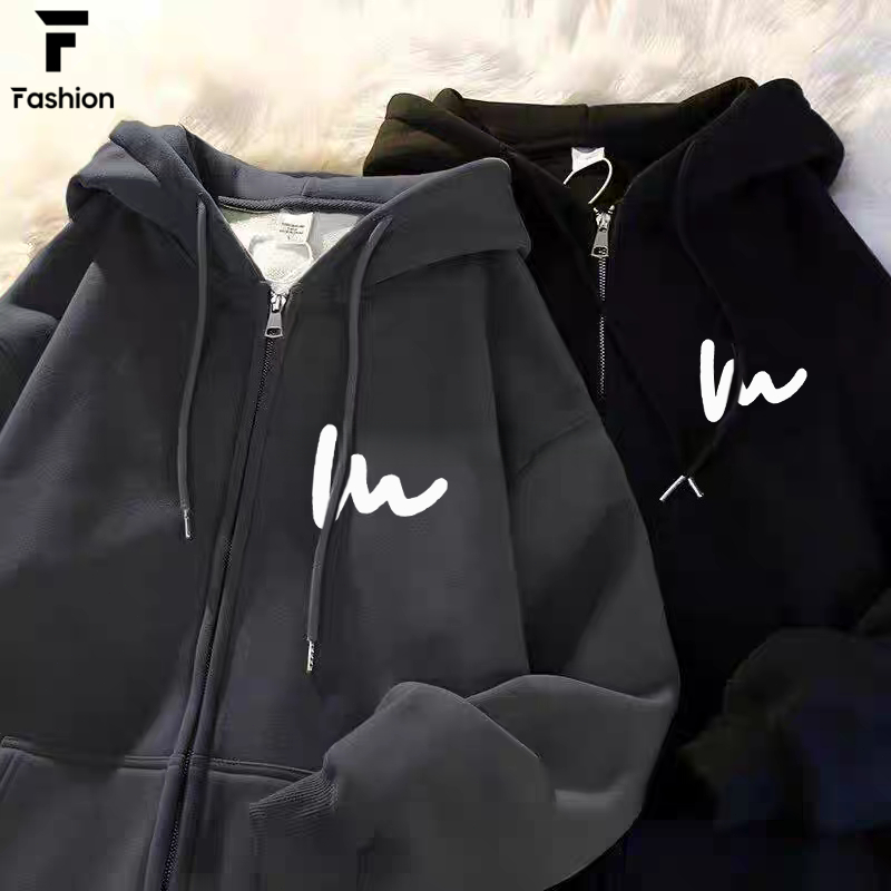 เสื้อสเวตเตอร์แฟชั่น ฮู้ดคู่ซิป Unisex สไตล์เกาหลี เนื้อนุ่ม ใส่สบาย เกรดพรีเมียม