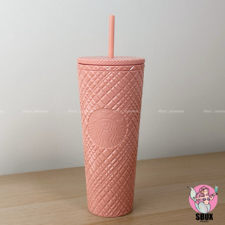 Starbucks Taiwan แก้ว Jeweled Coral Pink Tumbler 24oz พร้อมห…