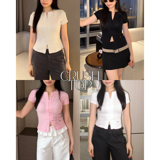 UIUI | CRUSH TOP เสื้อยืดซิปบนล่าง