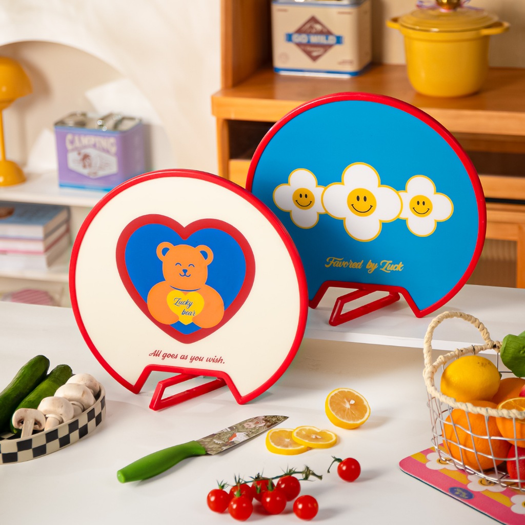 [พร้อมส่ง] 🐻 Rainbow flower cutting board เขียงพลาสติก food grade