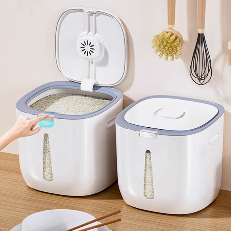 ถังข้าว DOCOXO โถเก็บข้าวแบบปิดผนึกป้องกันแมลงและความชื้นความจุขนาดใหญ่
