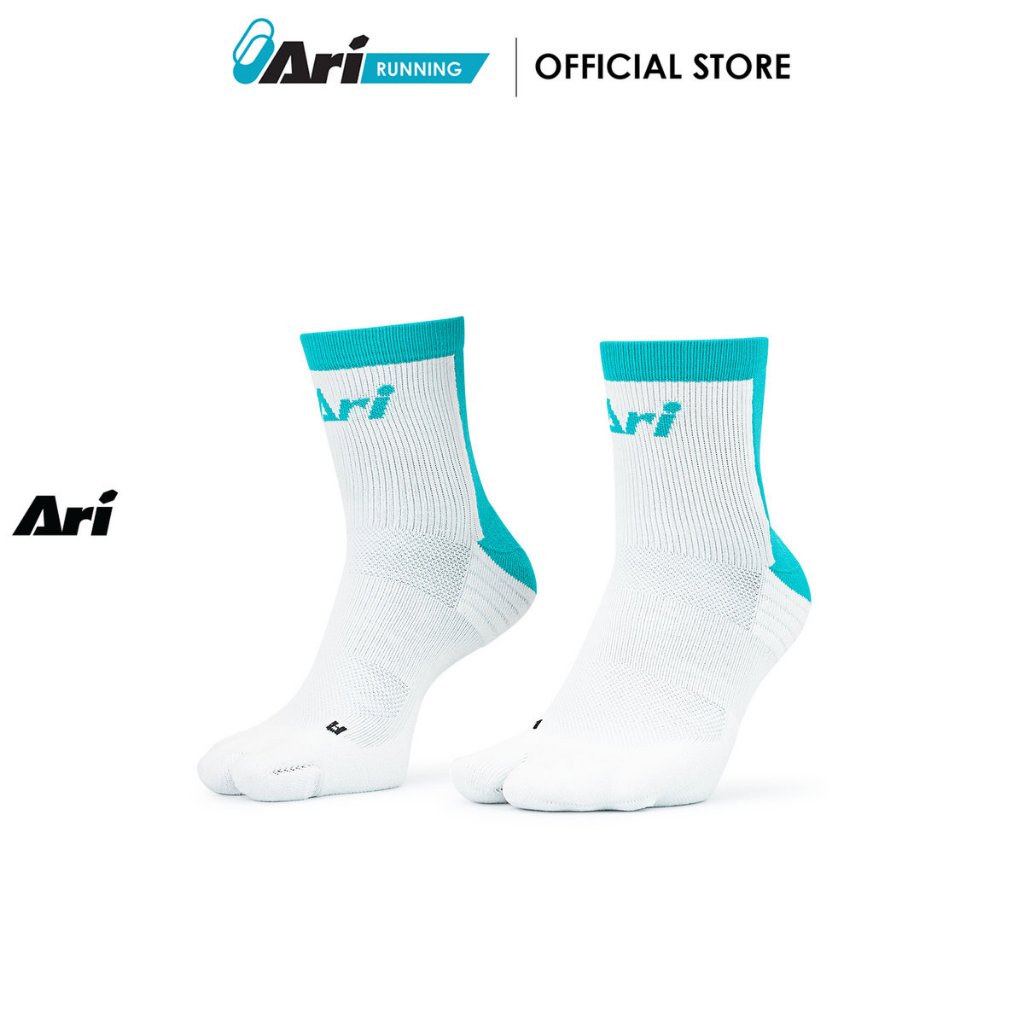 ARI TABI QTR RUNNING SOCKS - WHITE (AHW1419-02) ถุงเท้า อาริ รันนิ่ง TABI QTR สีขาว